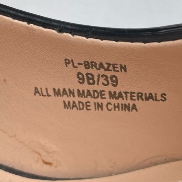 BCBGeneration Brazen Black Patent Leather Peep-Toe Platform Heels Womens Size 9 - Picture 7 of 8